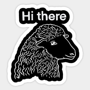 Cute Sheep saying Hi There - Drawing for Vegan and Vegetarian Cuties Sticker